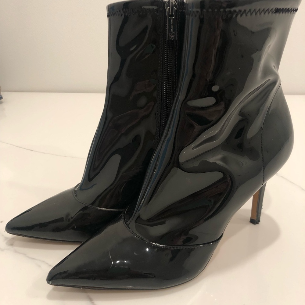 Jessica Simpson “Alliye” Black Patent Leather Ankle Boots